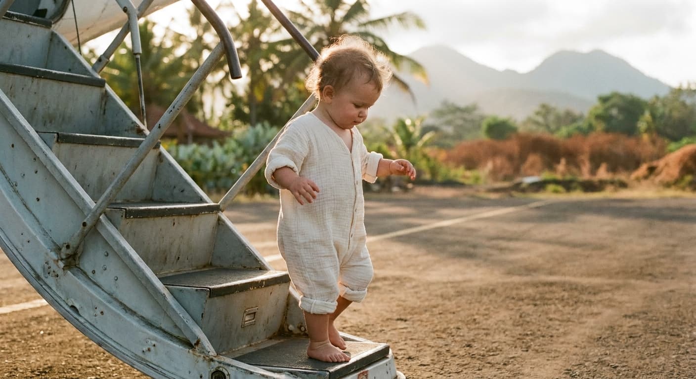 The Best Baby Flight Outfit for Landing Somewhere Hot